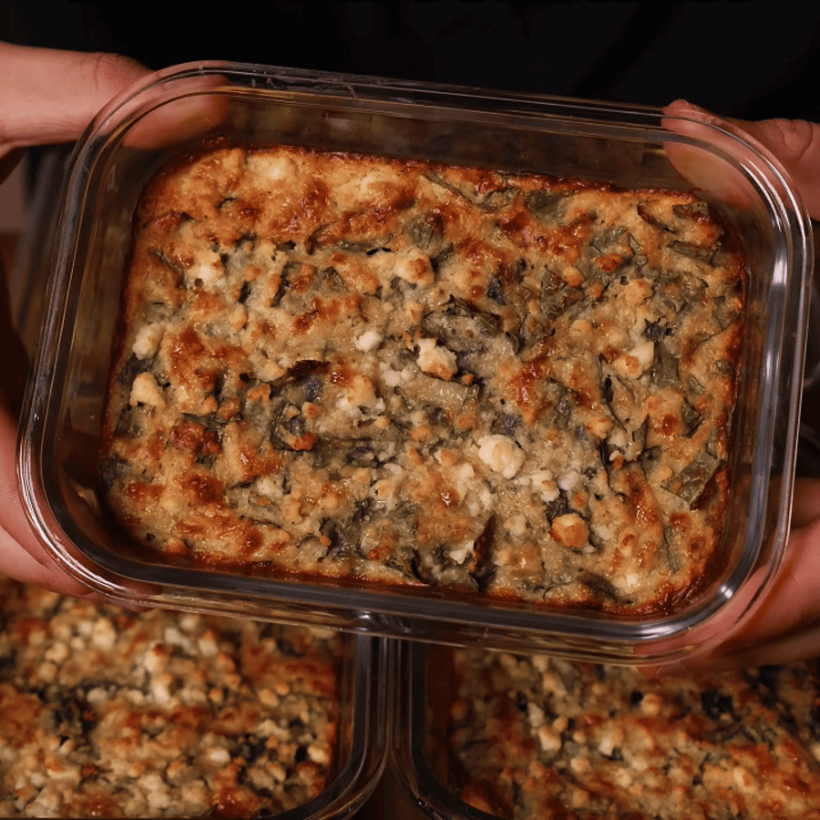 Breakfast Bowl Spinach Cheese Pie